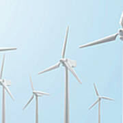 A Group Of Wind Turbines Art Print