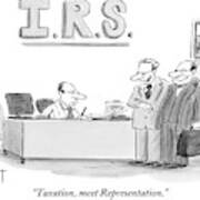 A Man Introduces A Lawyer To An Irs Agent Art Print