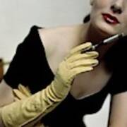 A Model Holding A Alfred Orlik Cigarette Holder Art Print