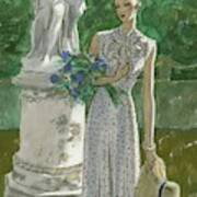 A Model Wearing A Vionnet Dress Art Print