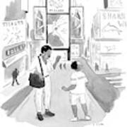 A Mom Says To Her Enraptured Son In Times Square Art Print