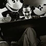 A Portrait Of Walt Disney With Mickey And Minnie Art Print
