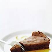 A Slice Of Chocolate Cake Art Print