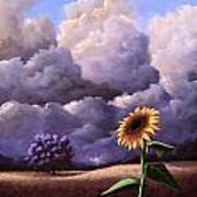 A Sunflower Among The Storm Art Print