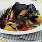 A Thai Dish Of Mussels And Papaya Art Print