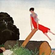 A Vanity Fair Cover Of A Couple On A Seesaw Art Print