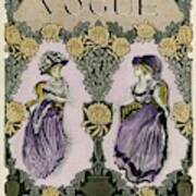 A Vintage Vogue Magazine Cover Of Two Women Art Print