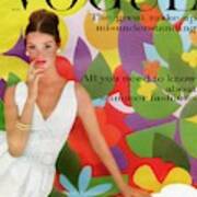 A Vogue Cover Of Dolores Hawkins With A Floral Art Print