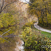 A Walk On The C And O Canal Towpath In Maryland In Autumn Art Print