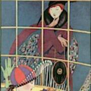 A Woman At A Shop Window Art Print
