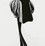 A Woman Wearing A Cape By Molyneux Art Print