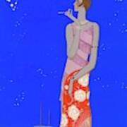 A Woman Wearing A Flapper Dress Art Print