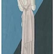 A Woman Wearing A Gown By Mainbocher Art Print