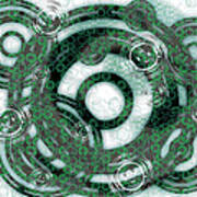 Abstract Rings - Green Art Print