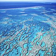 Aerial Of Great Barrier Reef, Near Art Print