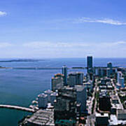 Aerial View Of A City, Miami, Florida Art Print