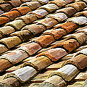 Aged Terracotta Roof Tiles Art Print