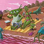 Alien Beach Vacation Art Print