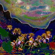 Amazing Starry Landscape Art Print