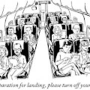 An Airplane Is Seen Full Of Passengers Holding Art Print