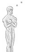 An Oscar Statue With Breasts Thinking This Ought Art Print