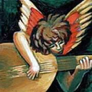 Angel With Lute Art Print