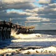 Angry #ocean And Beautiful #clouds Art Print