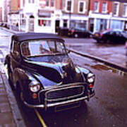 Antique Car Parked On Wet London Street Art Print