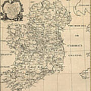 Antique Map Of Ireland By S. Thompson - Circa 1795 Art Print