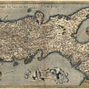 Antique Map Of Southern Italy By Abraham Ortelius - 1570 Art Print