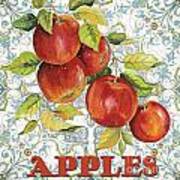 Apples On Damask Art Print