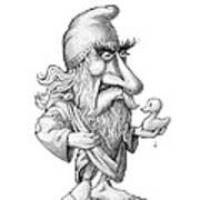 Archimedes, Caricature Art Print