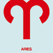 Aries Zodiac Sign Red Art Print