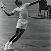 Arthur Ashe Playing Tennis Art Print