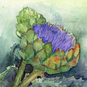 Artichoke In Bloom Art Print