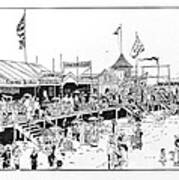 Atlantic City Boardwalk 1883 Art Print