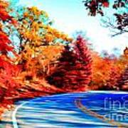 Autumn Forest Road V7 Art Print