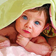 Baby Under Blanket Art Print