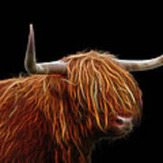 Bad Hair Day - Highland Cow Square Art Print