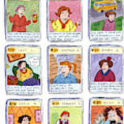 Bad Mom Cards Collect The Whole Set Art Print