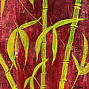 Bamboo On Red Art Print