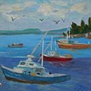 Bar Harbor Lobster Boats Art Print