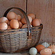 Basket Full Of Eggs Art Print