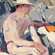 Bather In A White Hat Art Print