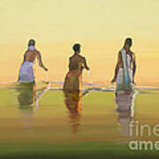 Bathing In The Holy River 3 Art Print