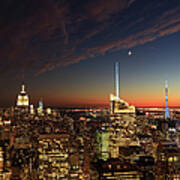 Beautiful Sunset Over New York City Xxxl Art Print