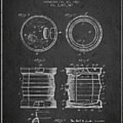Beer Keg Patent Drawing From 1937 - Dark Art Print