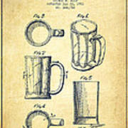Beer Mug Patent Drawing From 1951 - Vintage Art Print