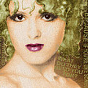 Bernadette Peters Gold And Quote Art Print