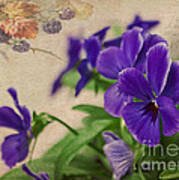 Berries And Pansies Art Print